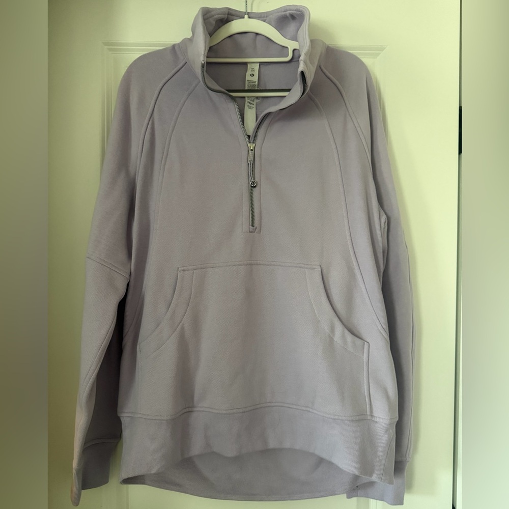 Lululemon Scuba Half Zip Pullover Lavender NWOT Oversized M/L Funnel Neck Pocket